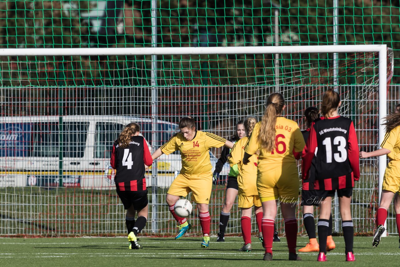 Bild 169 - B-Juniorinnen SG Weststeinburg/Bei - SV Fisia 03 : Ergebnis: 1:2